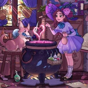 Purple Witch Costume with Hat Diamond Aer